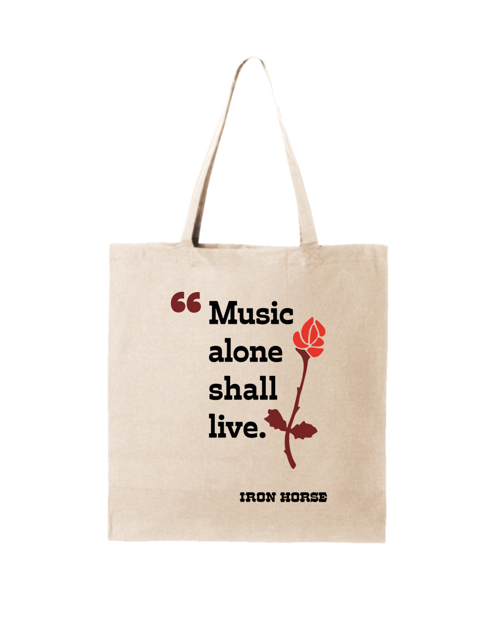 The Iron Horse "Music Alone Shall Live" tote bag - Natural