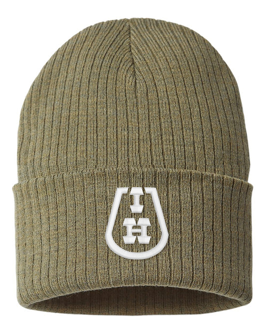 The Iron Horse Logo embroidered beanie - Olive
